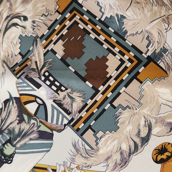 Colorful Patterned Silk Scarf - Picture 5 of 8